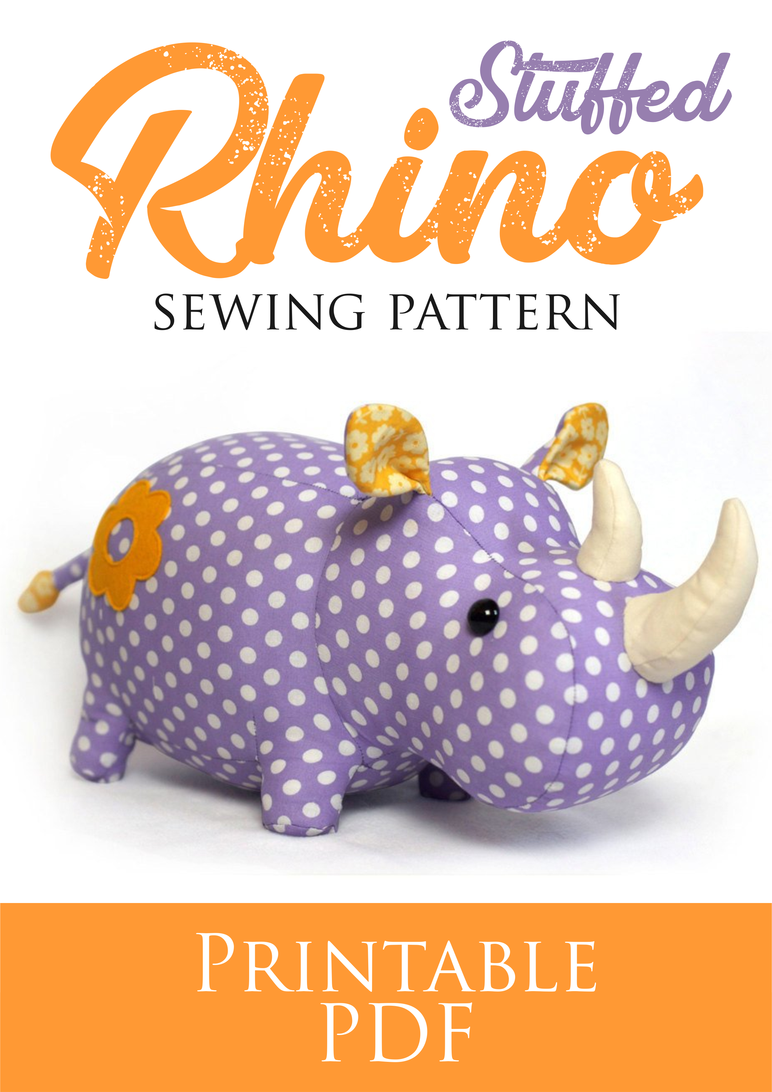 Animal Sewing Patterns Rhino Stuffed Animal Toy Sewing Pattern Tutorial