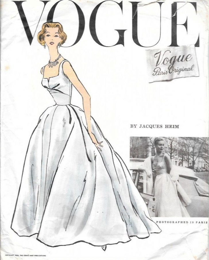 Ball Gown Sewing Patterns 50s Jacques Heim Vogue Paris Original Sewing