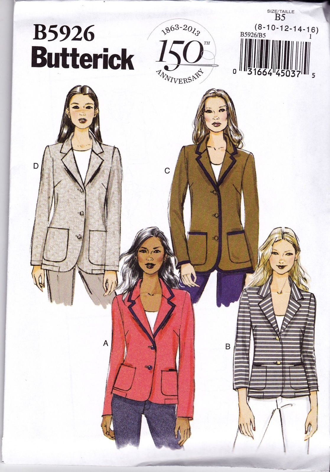 Blazer Sewing Pattern Butterick Sewing Pattern Misses Fitted Unlined