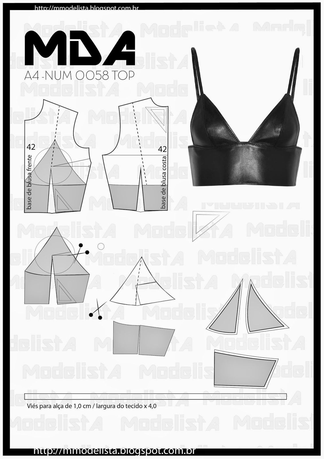 crop-top-sewing-pattern-a4-num-0058-top-learn-sewing-fashion-pinterest