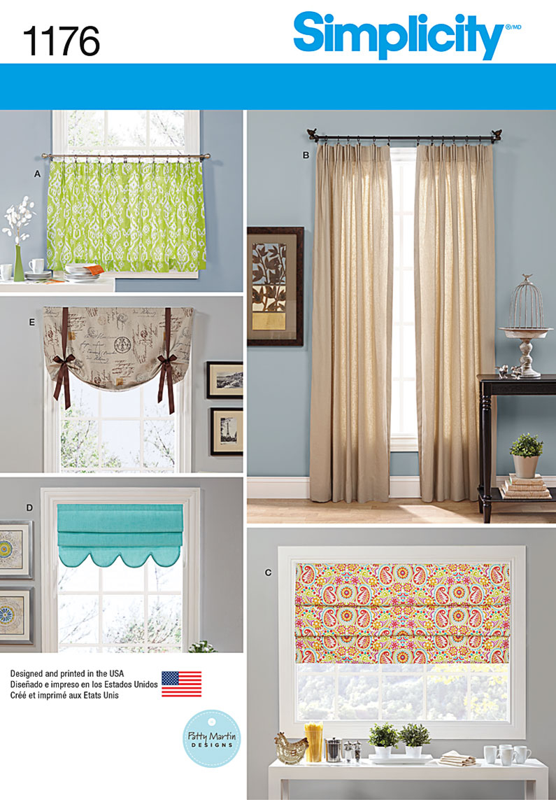 Curtain Sewing Patterns Simplicity 1176 Window Treatments