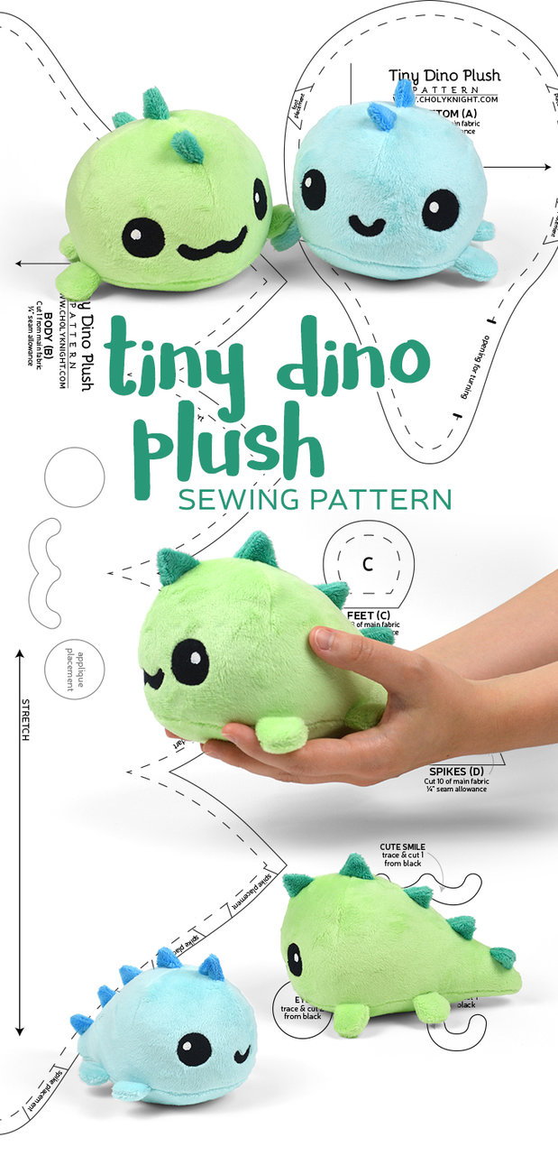 kawaii dino plush