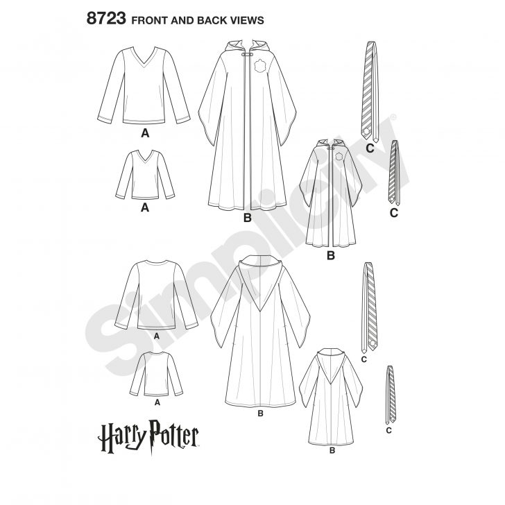 Robe Sewing Pattern Simplicity Pattern 8723 Harry Potter Unisex