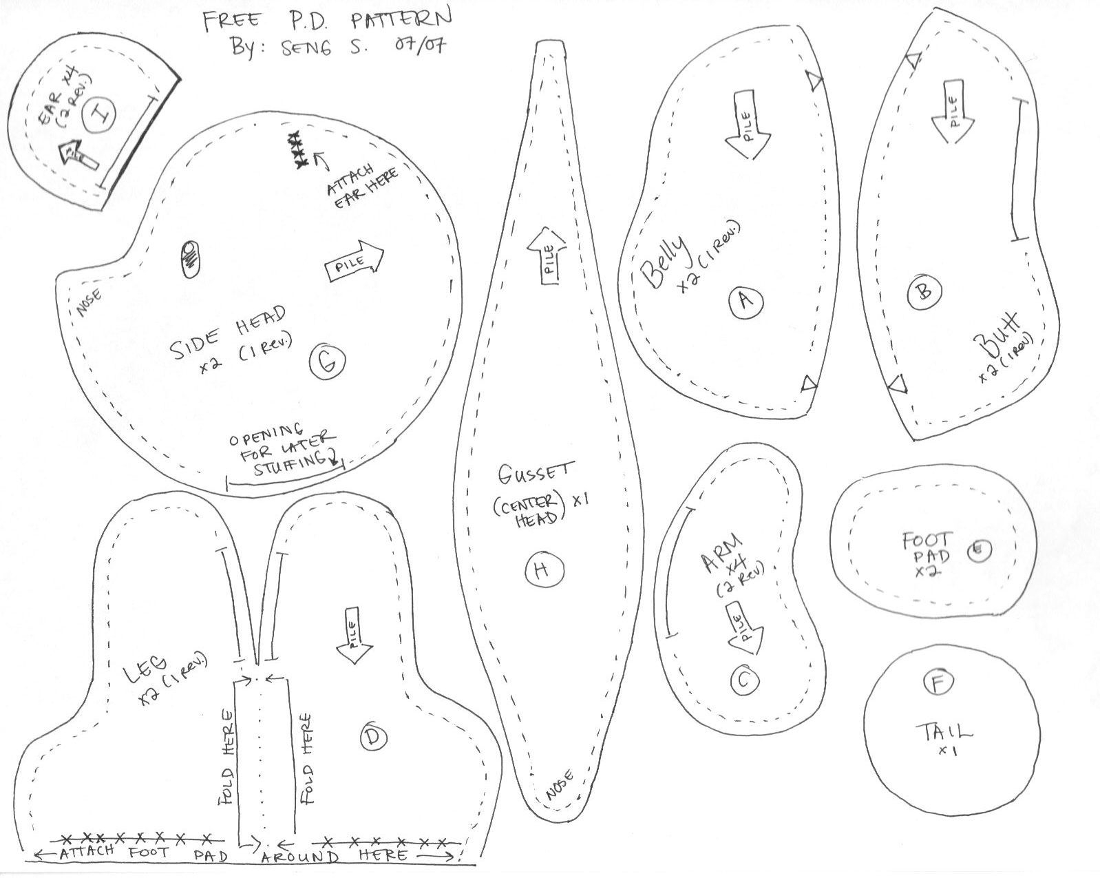 downloadable teddy bear pattern