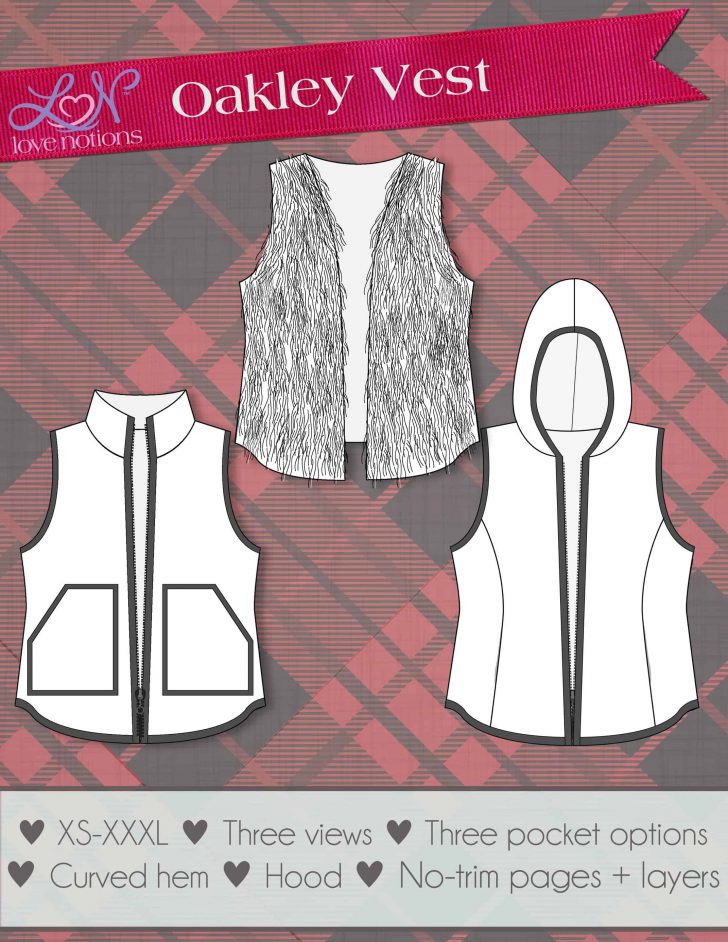 Vest Pattern Sewing Zippered Vest Sewing Pattern Love Notions Figswoodfiredbistro