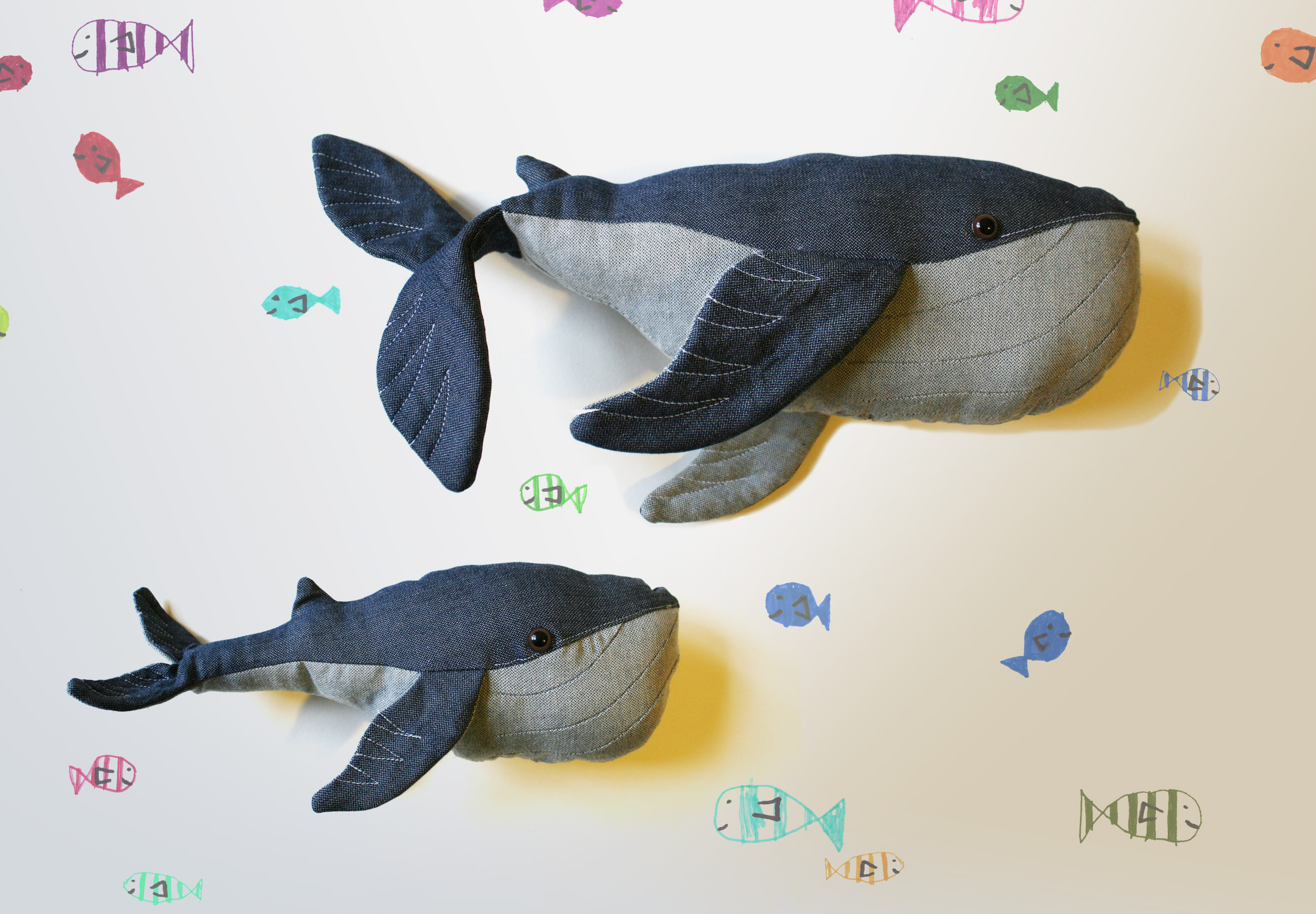Whale Pattern To Sew Sewing Gifts Denim Whales Made Toya ...