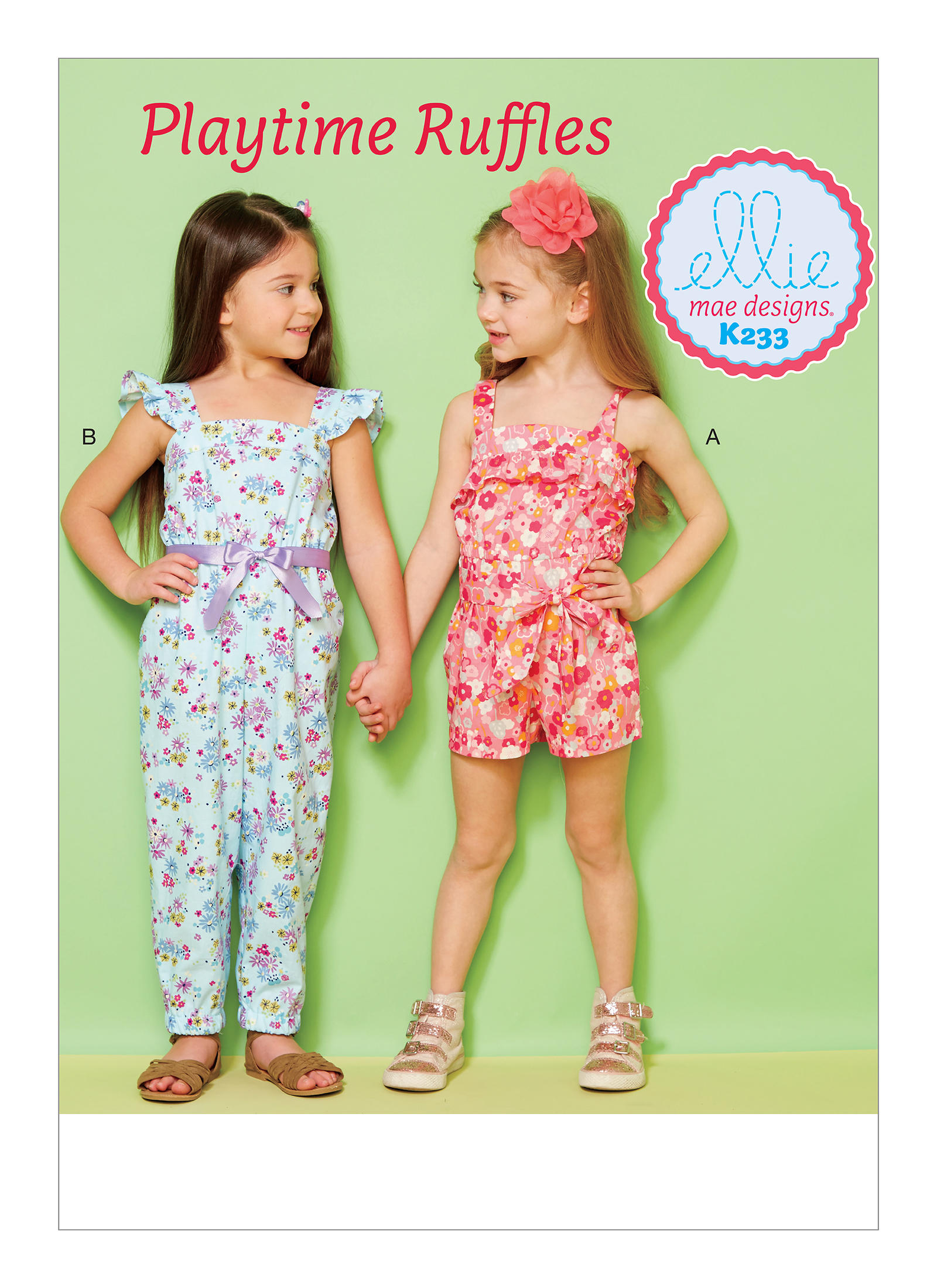 Womens Romper Sewing Pattern Kwik Sew 0233 Girls Ruffled Jumpsuit