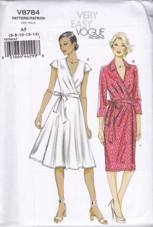 Wrap Dress Sewing Pattern Vogue Very Easy Sewing Pattern Misses Lined