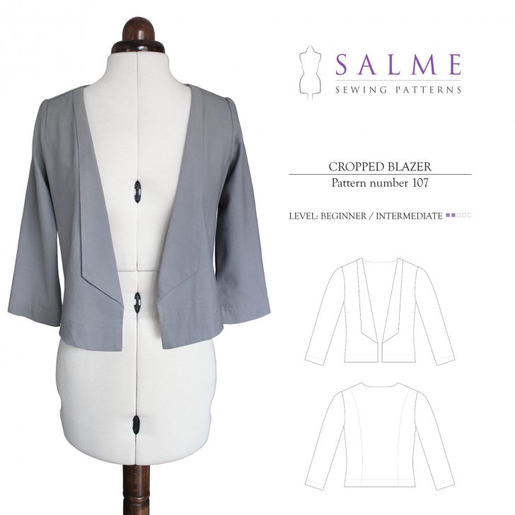 Blazer Sewing Pattern Salme Sewing Patterns 107 Cropped Blazer ...