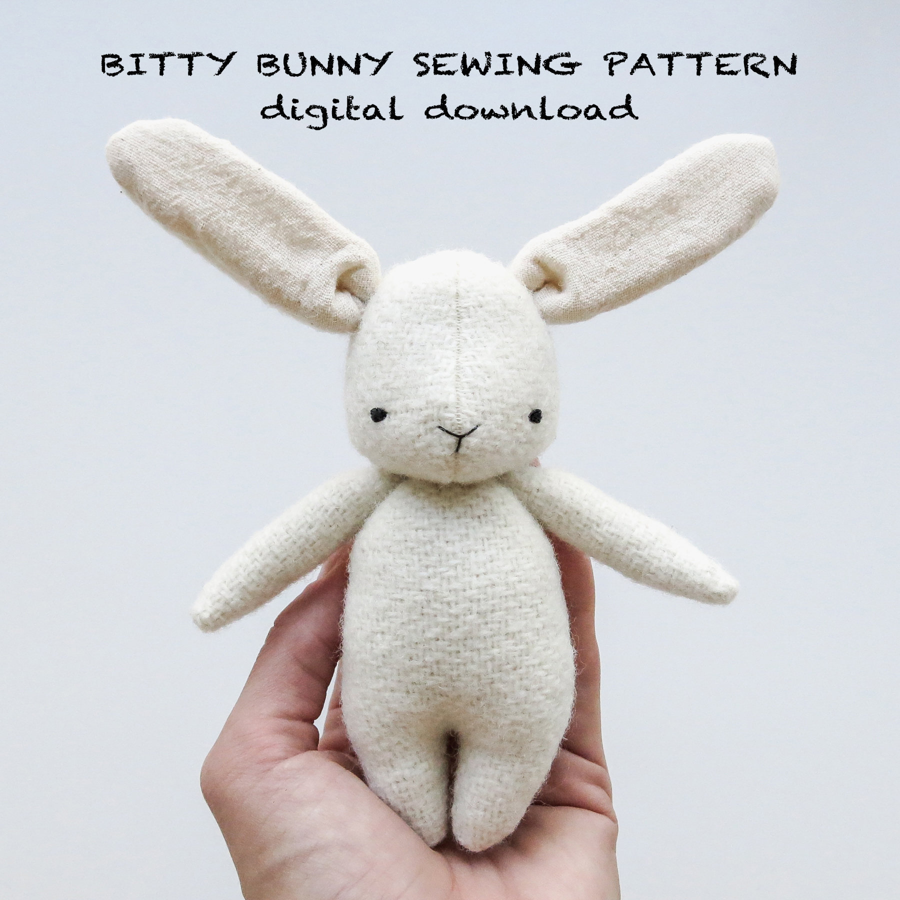 Bunny Sewing Pattern Sewing Pattern Bitty Bunny Soft Toy Pdf Pattern ...