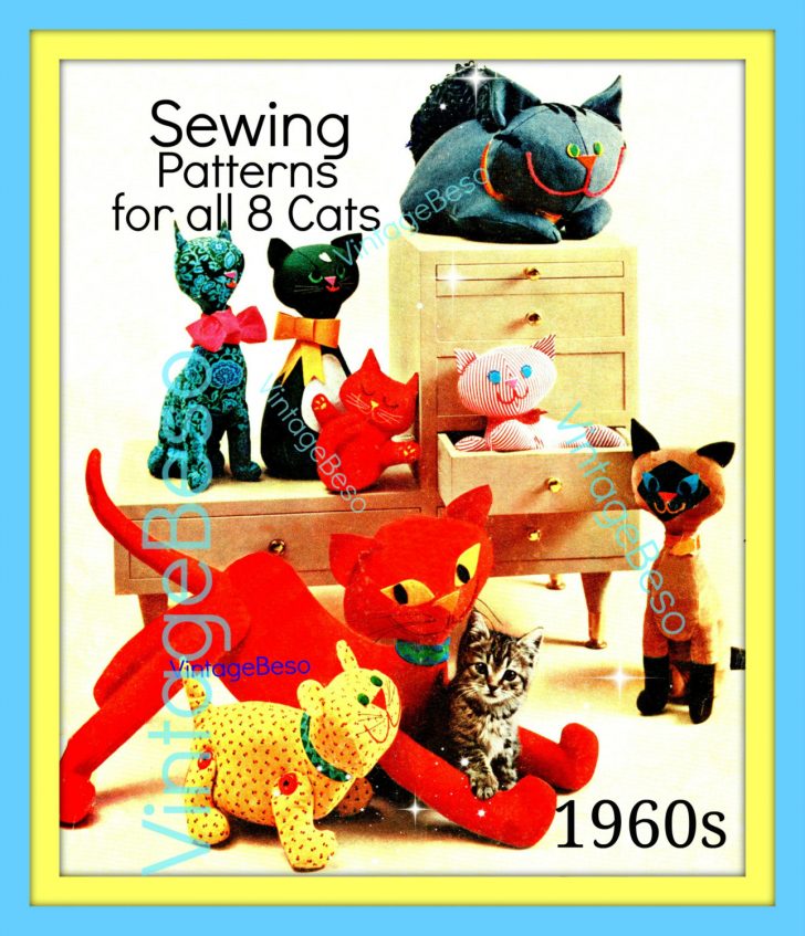 Cat Sewing Pattern Cat Sewing Patterns 1960s Vintage Cats Sewing