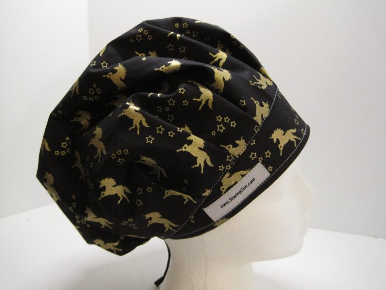 Chemo Caps Sewing Patterns Golden Unicorns Bouffant Scrub Hat Surgical