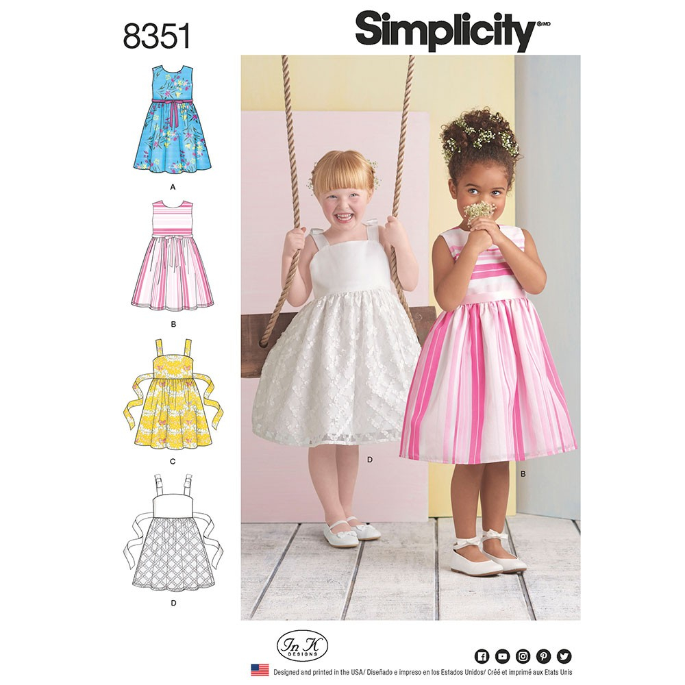 Childrens Sewing Patterns Girls Dress Simplicity Sewing Pattern 8351 Sew Essential