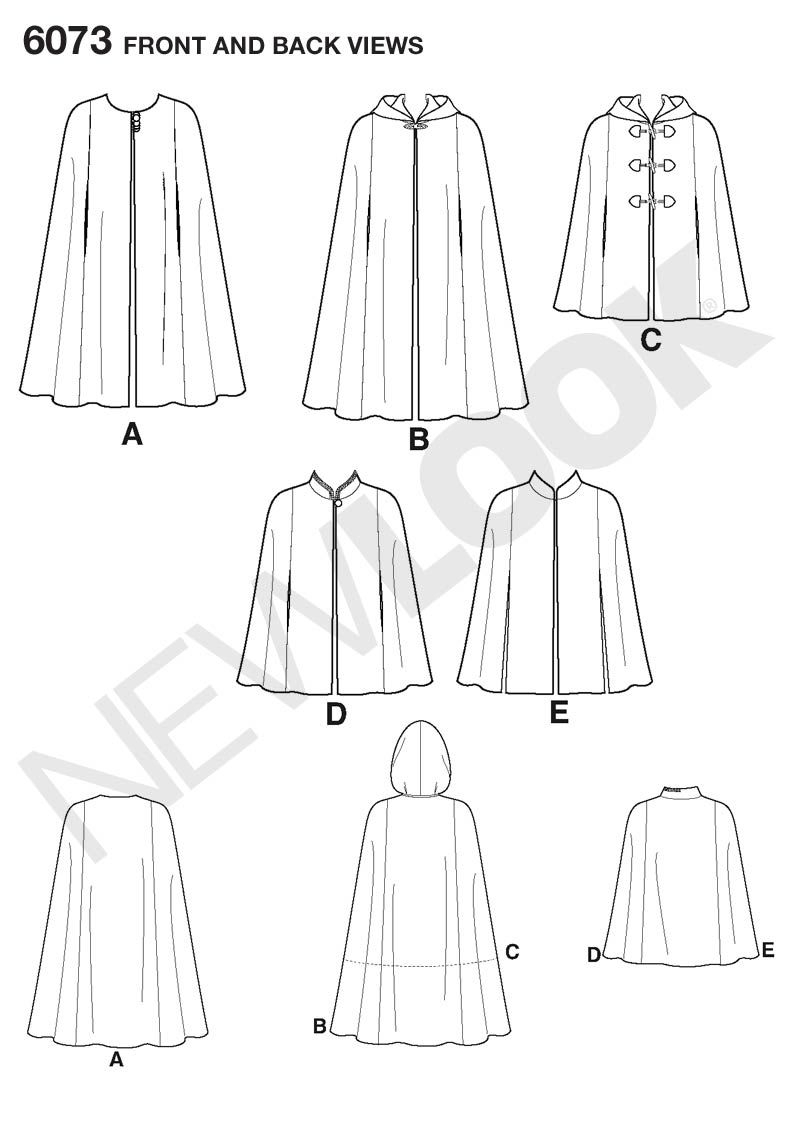 Cloak Sewing Pattern Cape Sewing Pattern In Two Lengths With Hood And Closure Variations