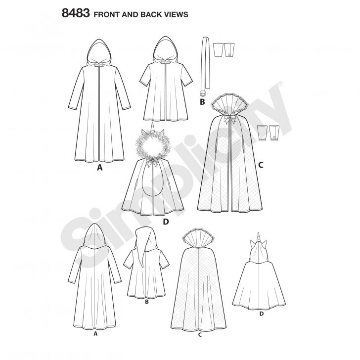 Cloak Sewing Pattern Pattern 8483 Childs Cape Costumes New Forest
