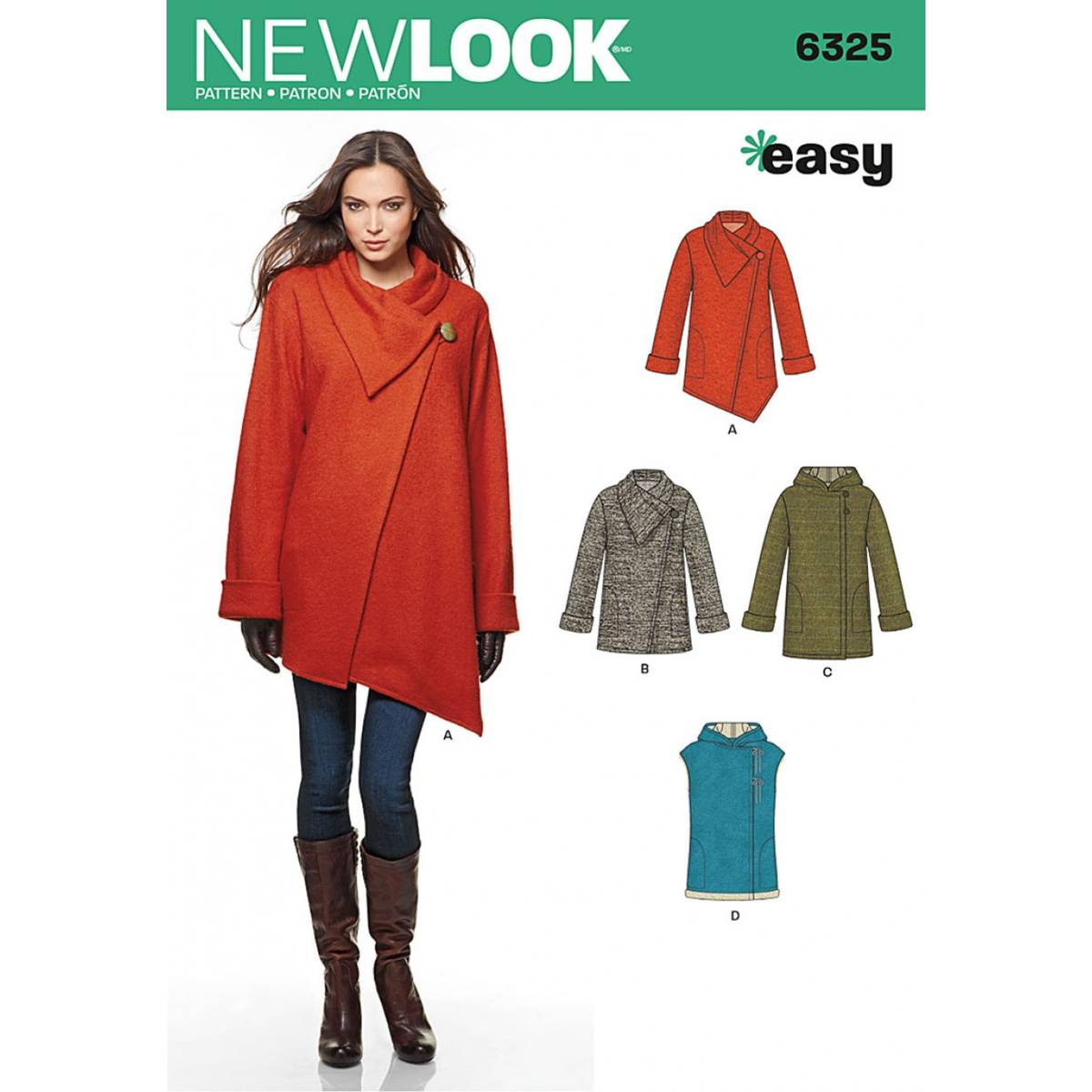 Coat Sewing Patterns New Look Womens Coat Sewing Pattern 6325 Hobcraft ...