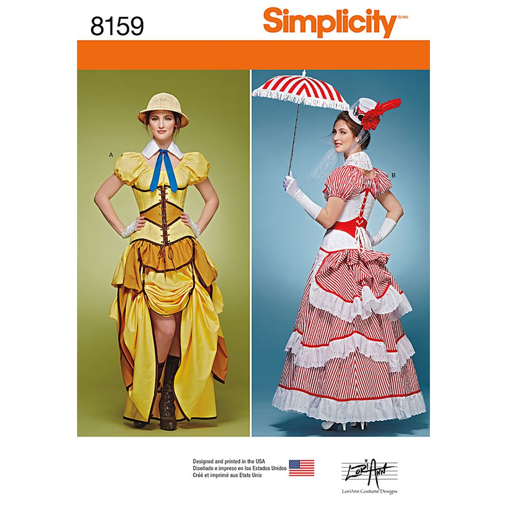 Cosplay Sewing Patterns Misses Cosplay Costumes With Corsets Simplicity Sewing Pattern 8159