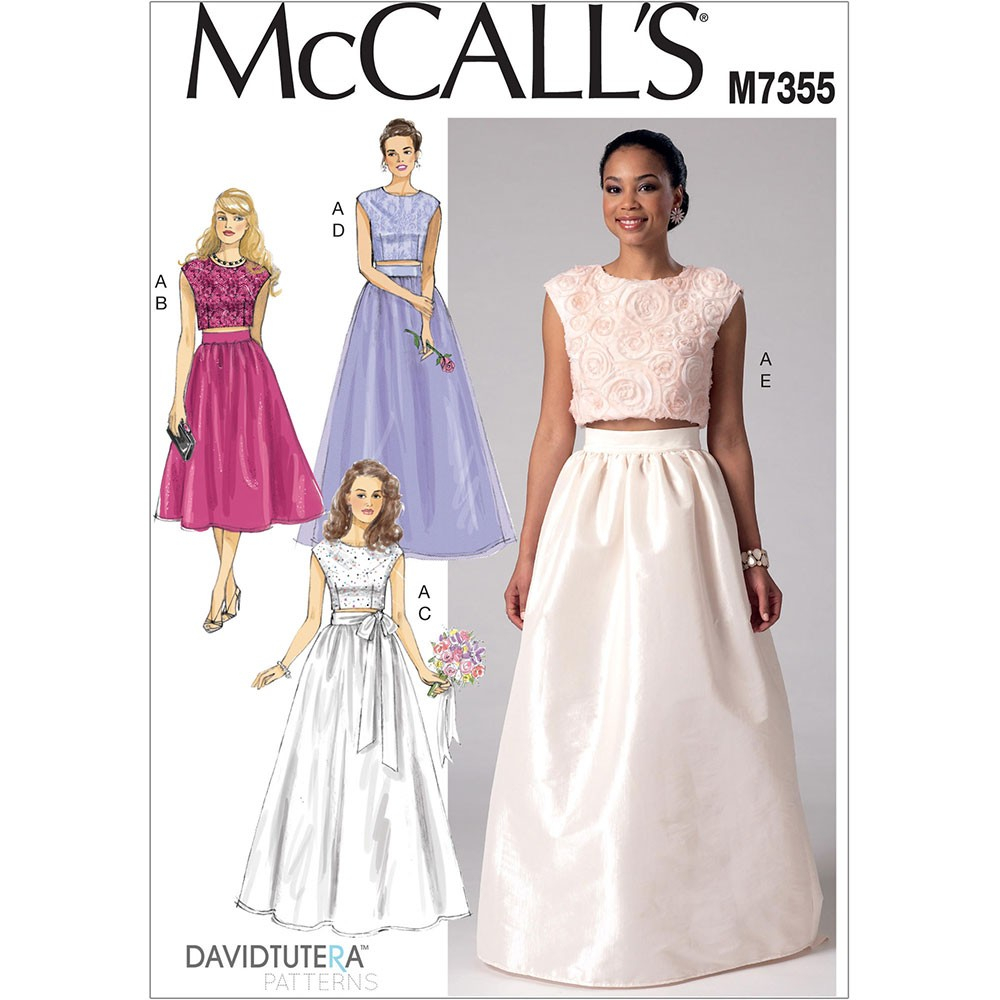 Crop Top Sewing Pattern Misses Crop Top And Gathered Skirts Mccalls Sewing Pattern 7355