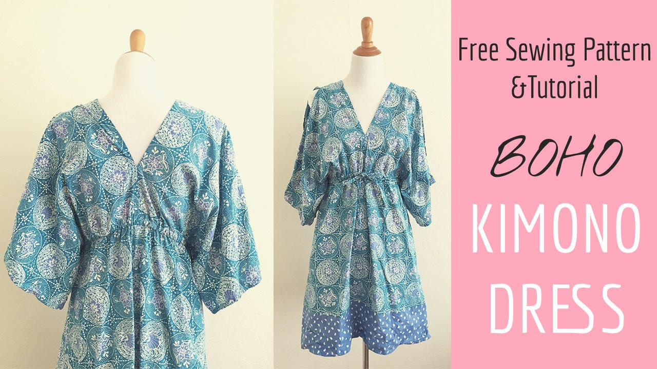 Diy Clothes Sewing Easy Boho Kimono Dress Sewing Tutorial Youtube ...