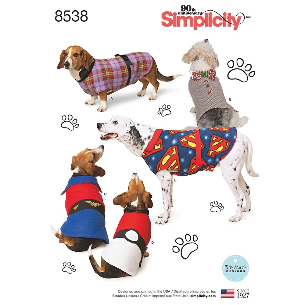 Dog Sewing Patterns Dog Coats In Three Sizes Simplicity Sewing Pattern 8538 Sew Essential