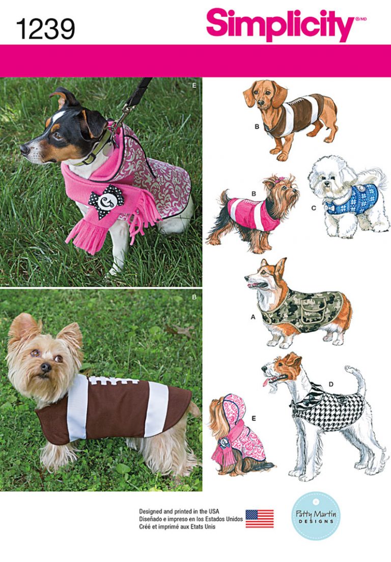 Dog Sewing Patterns Simplicity Sewing Pattern 1239a Dog Coats And
