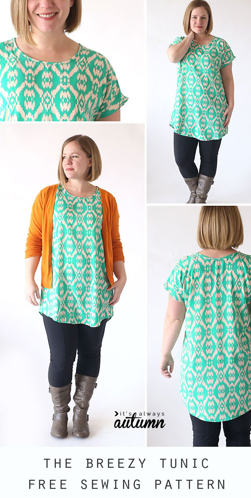 Easy Blouse Sewing Pattern The Breezy Tee Tunic Sewing Pinterest Sewing Sewing Patterns