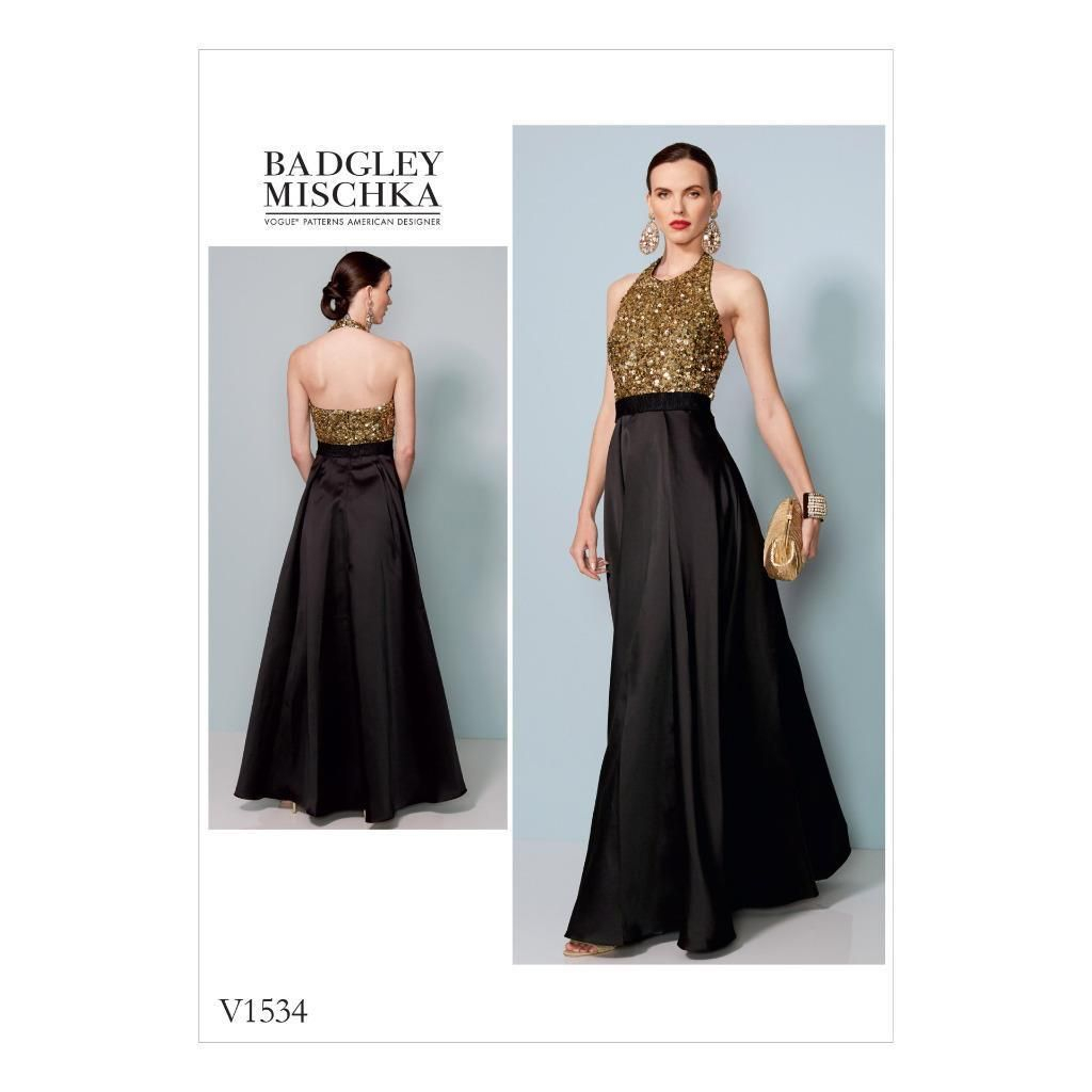 Evening Gown Sewing Patterns Vogue Sewing Pattern Misses Designer Halter Evening Dress Size 6