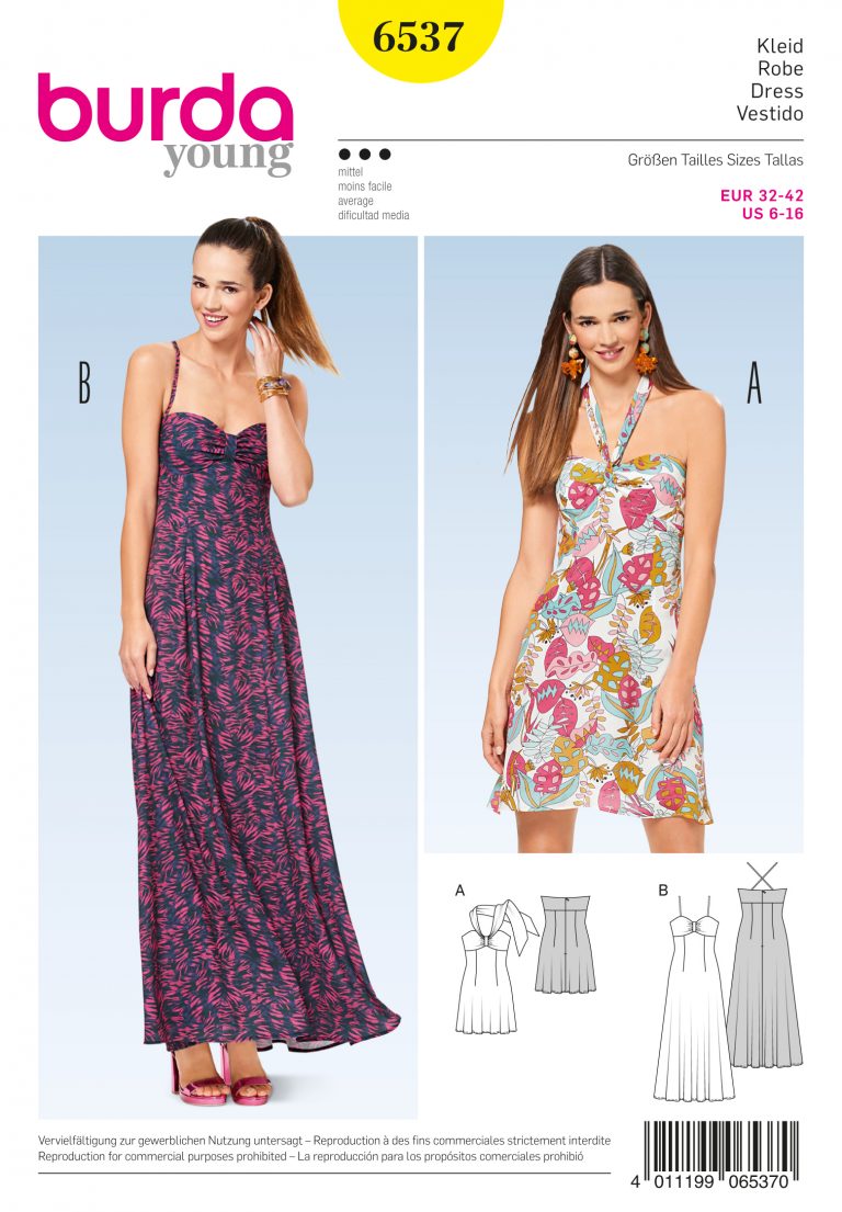 Halter Neck Sewing Pattern Burda 6537 Misses Halter Neck Dress