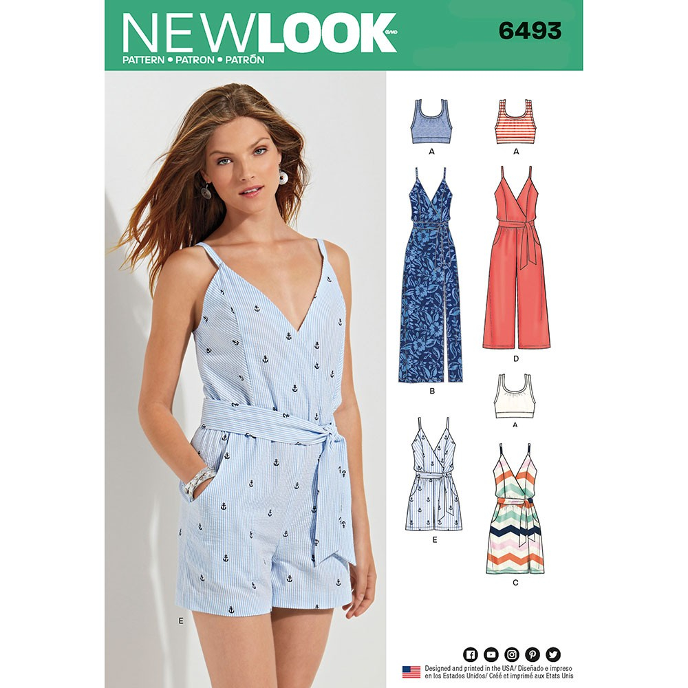Jumpsuit Sewing Pattern Misses Jumpsuit And Dress In Two Lengths With Bralette New Look