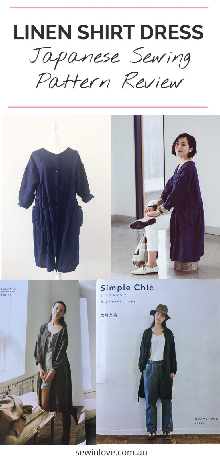 Linen Tunic Sewing Pattern Japanese Pattern Review Linen Shirt Dress