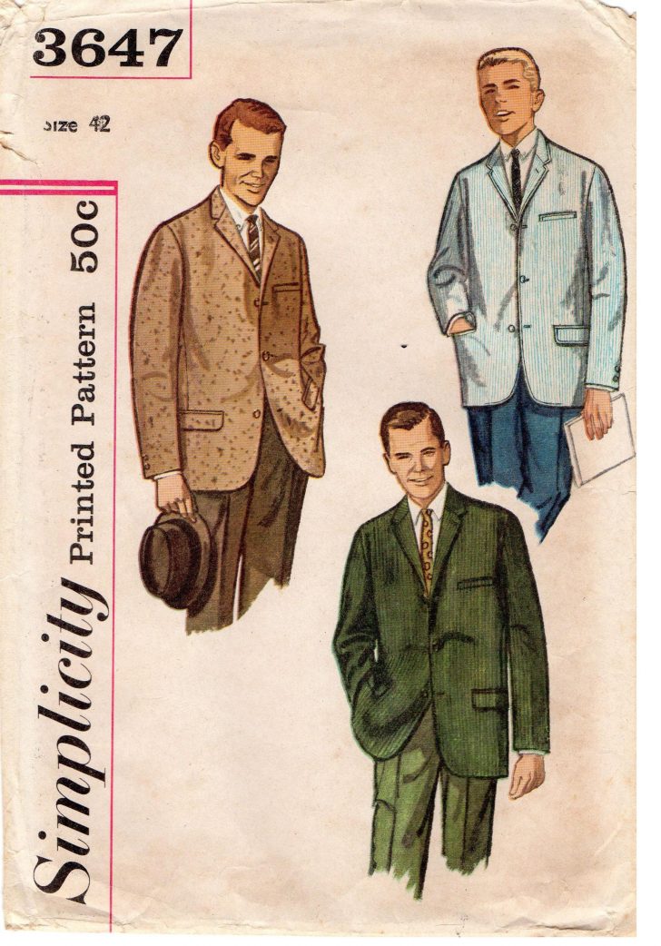Mens Coat Sewing Pattern 1960s Mens Jacket Sewing Pattern The Wedding ...
