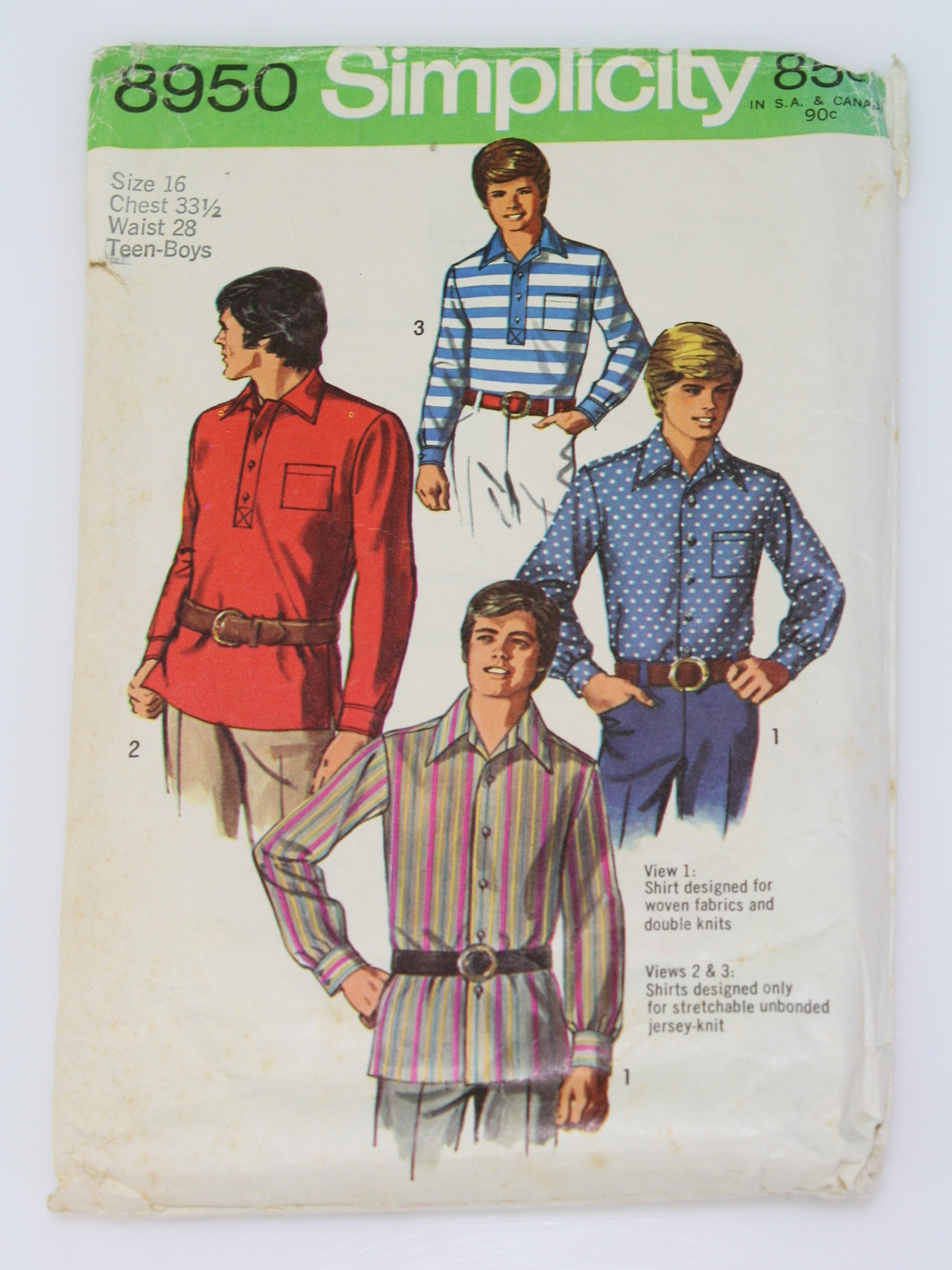 Mens Sewing Patterns 70s Sewing Pattern Simplicity 8950 1970 Simplicity ...