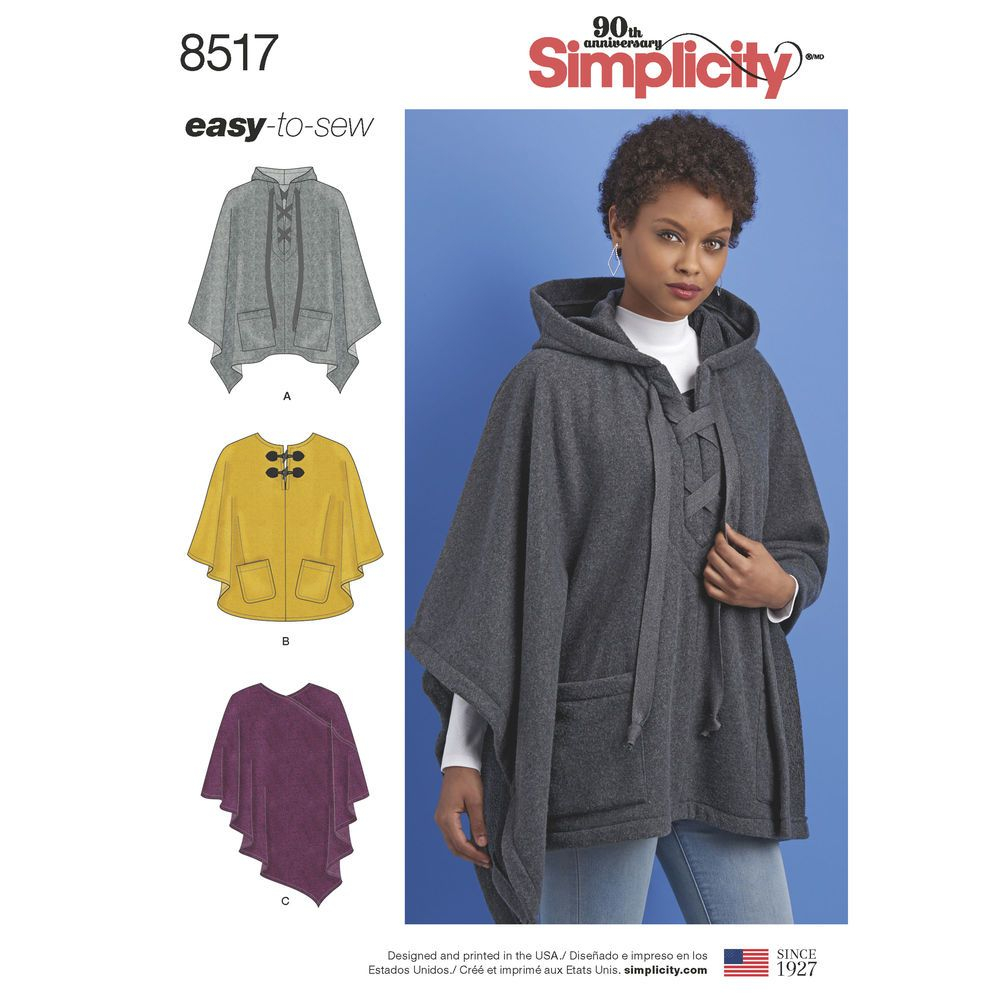 Poncho Patterns To Sew Easy To Sew Misses Ponchos Are Perfect To Throw ...
