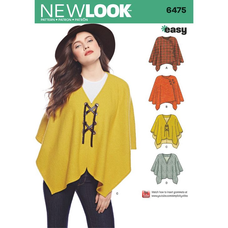 Poncho Patterns To Sew Misses Easy Poncho And Cape New Look Sewing ...