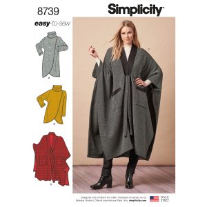 Poncho Patterns To Sew Simplicity Sewing Pattern 8739 Misses Poncho And ...