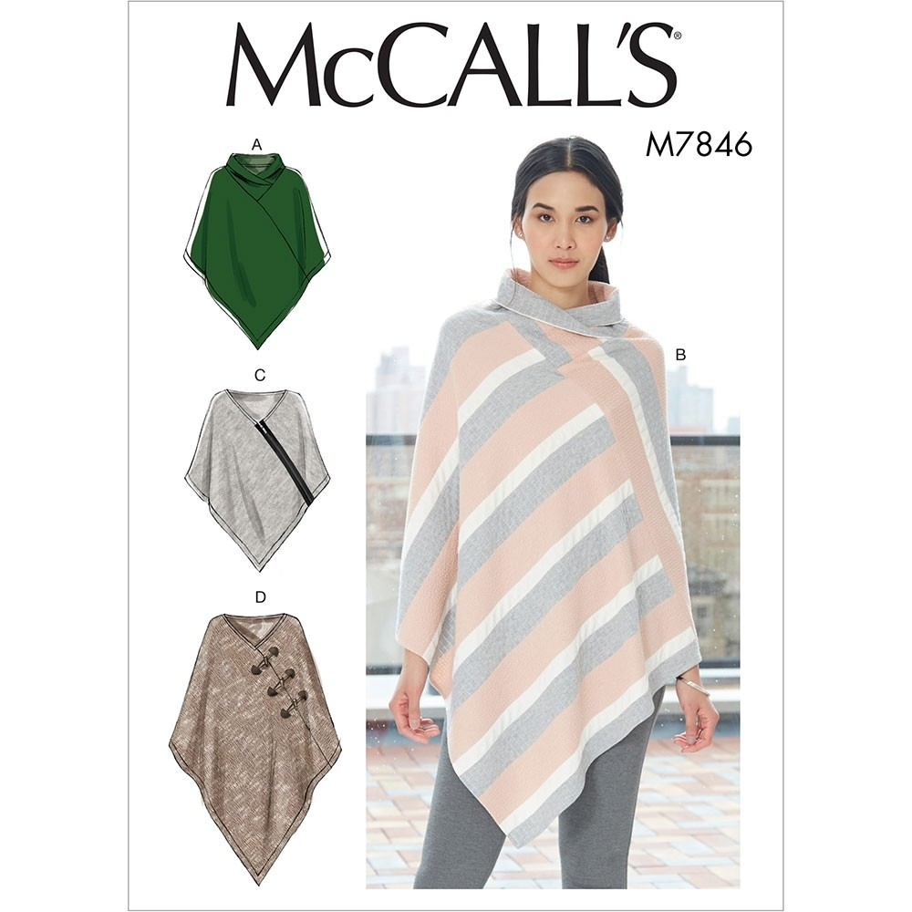 Poncho Sewing Pattern Misses Ponchos Mccalls Sewing Pattern 7846 Sew Essential 5372