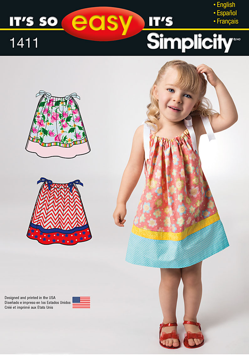 Sewing Pattern Easy Simplicity 1411 Its So Easy Toddlers Dress ...