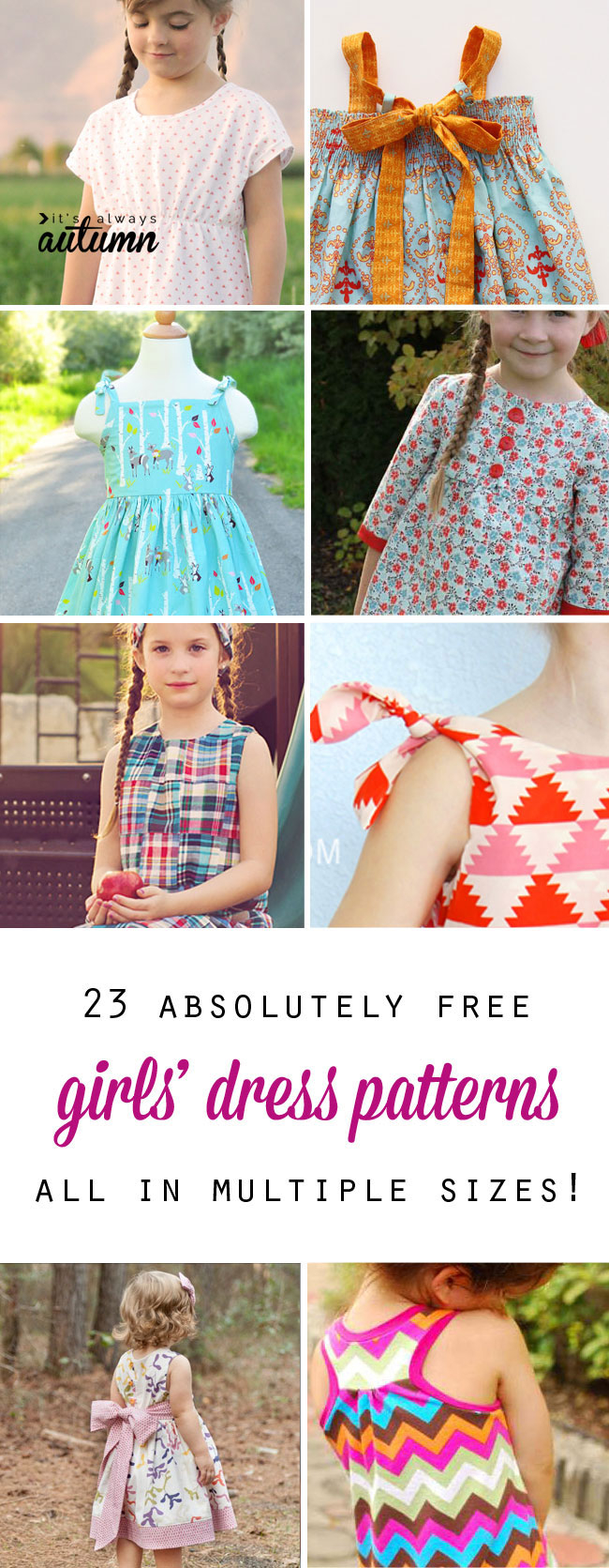 Sewing Pattern For Girl Free Girls Dress Patterns Charity Sewing Its ...