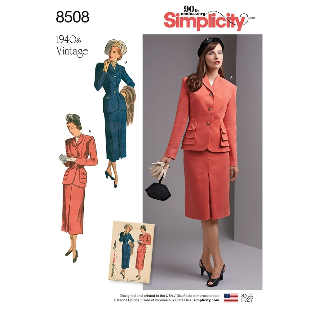 Sewing Pattern Womens Coat Misses And Womens Vintage Two Piece Suit