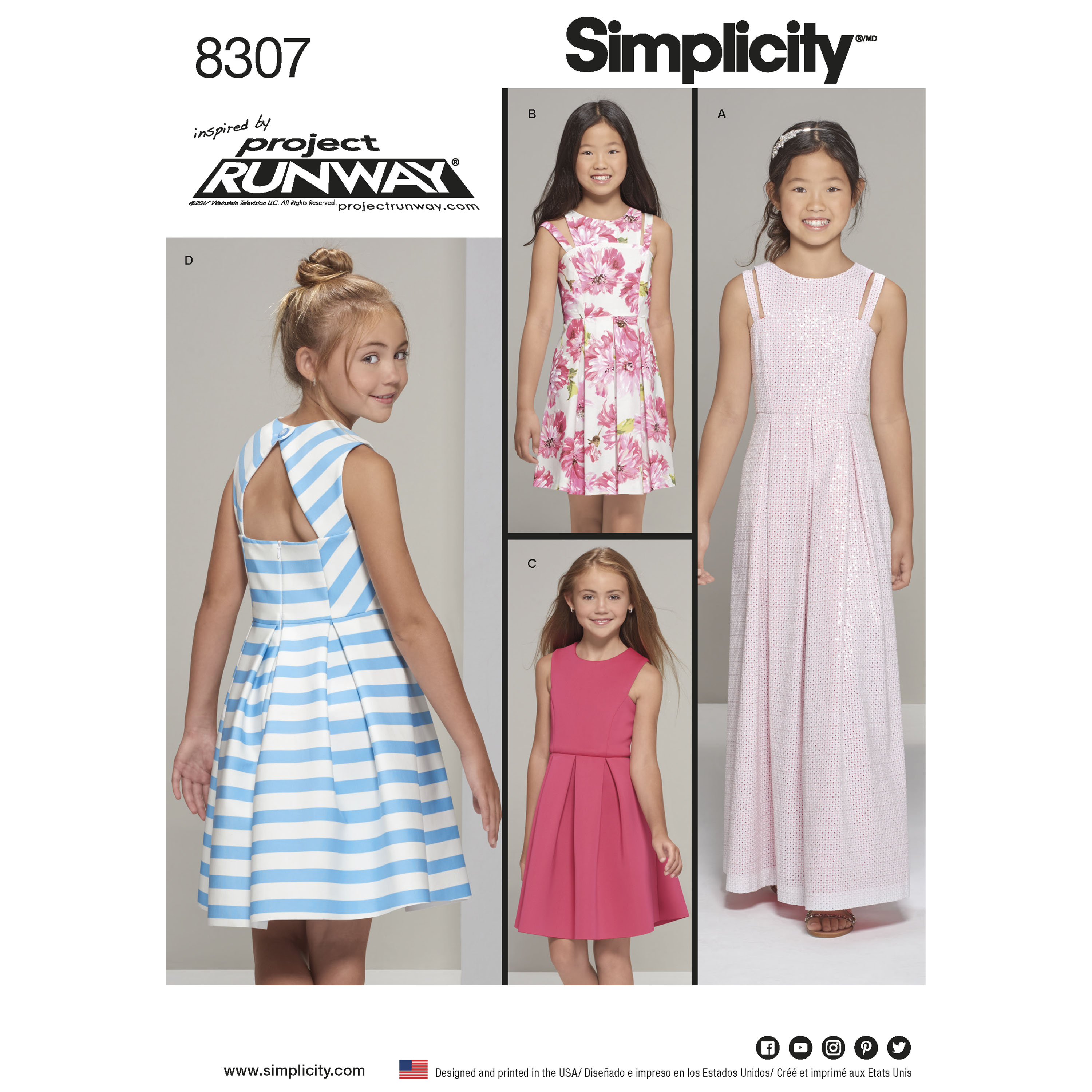 Sewing Patterns Girls Simplicity 8307 Girls And Girl Plus Dress ...