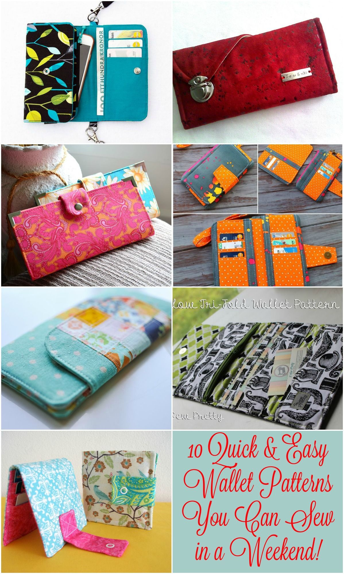 Sewing Wallet Pattern Free 10 Quick Easy Wallet Patterns You Can Sew In ...