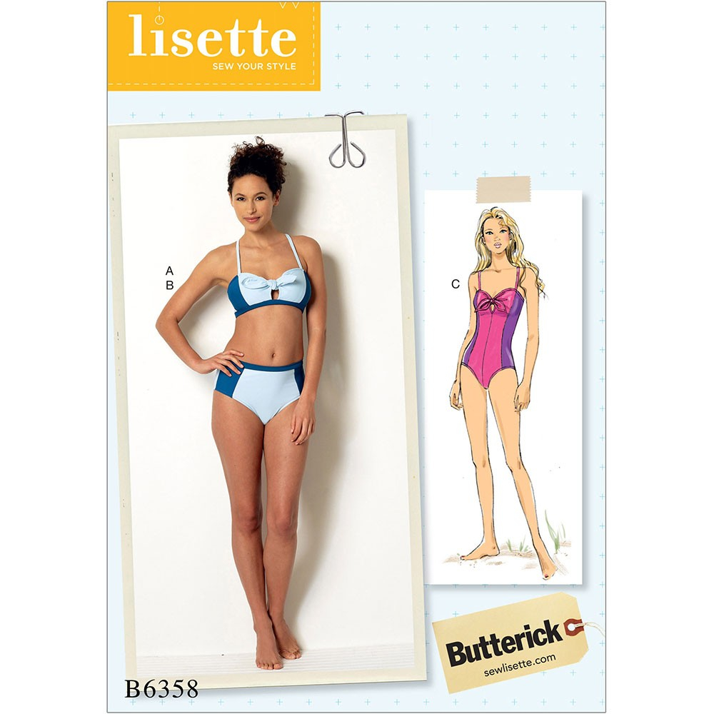Swimsuit Sewing Patterns Misses Tie Detail Bikini And One Piece Swimsuit Butterick Sewing