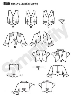 Tie Sewing Pattern Simplicity 1509 Childs Vest Bolero And Bow Tie ...