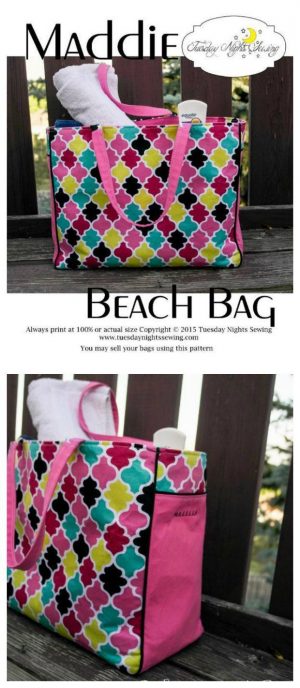 Tote Bag Sewing Pattern Maddie Beach Bag Free Bags To Sew Pinterest ...