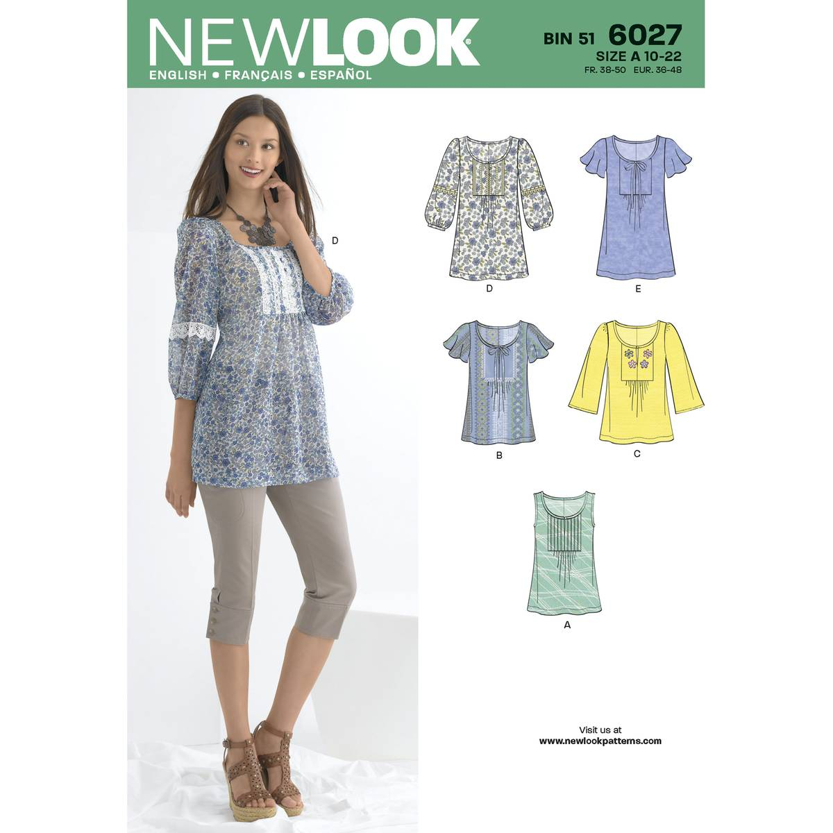 Tunic Sewing Patterns New Look Womens Tunics And Tops Sewing Pattern 6027 Hobcraft