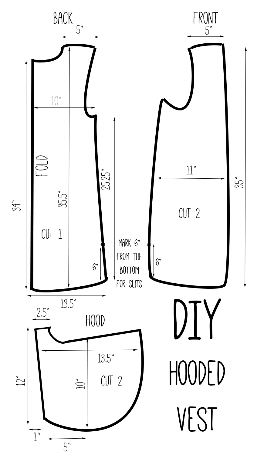 Vest Pattern Sewing Diy Hooded Vest Drafting Pinterest Sewing Sewing Projects I