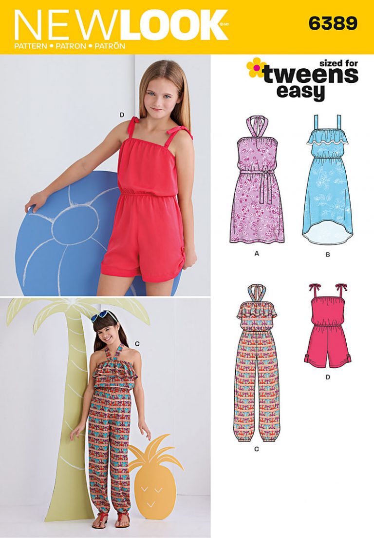 Womens Romper Sewing Pattern New Look 6389 Girls Easy Jumpsuit Romper